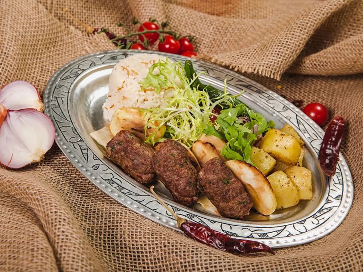 Kofta Kabab Platter