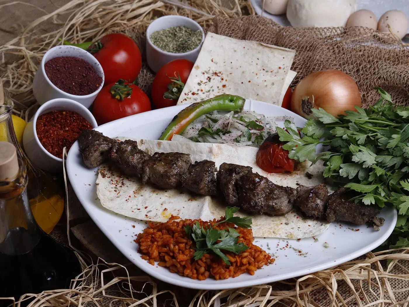 Lamb Shish Kebab Plate